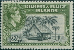 Gilbert & Ellice Islands 1939 SG47 2½d Native House KGVI MLH                