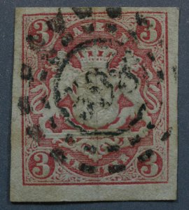 Bavaria #16 VF Used Numeral Cancel Good Margins