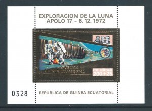 Equatorial Guinea #7336 NH Apollo 17 Space Flight Numbered Gold Foil SS