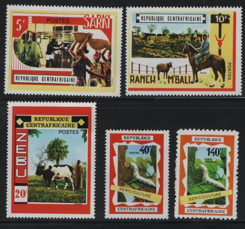 CENTRAL AFRICAN REPUBLIC, 131-134,C83, (5) SET,  HINGED, 1970 Operation Bokassa