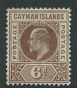 CAYMAN ISLANDS SG11 1905 6d BROWN FINE USED