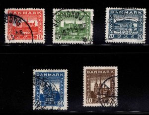 DENMARK  Scott 156-160  used 1920 set