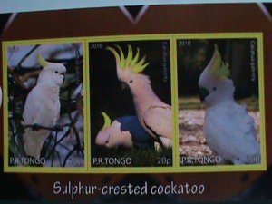 ​TONGA STAMP-SULPHUR CRESTED COCKATOO  PARROT-MNH STAMP SHEET