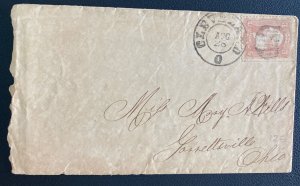 1865 Cleveland OH USA Union Shield Cancel Cover To Garrettville With Letter