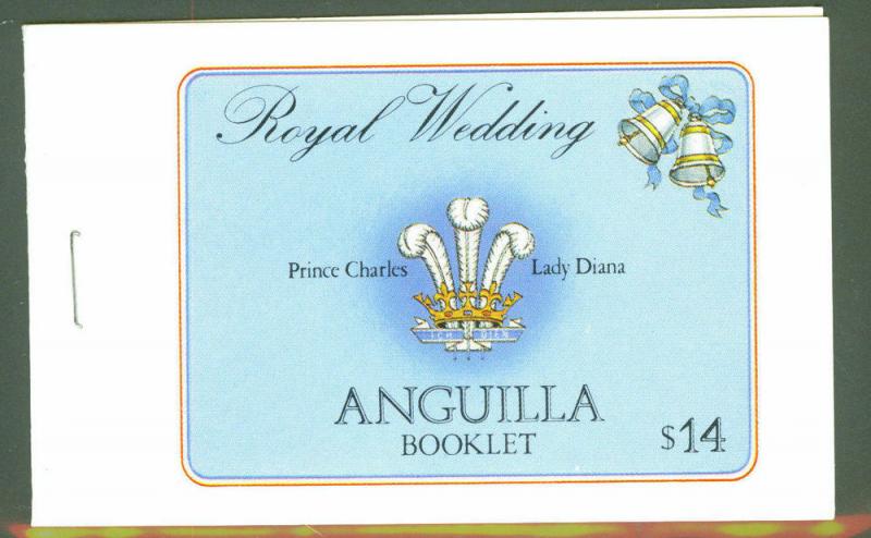 ANGUILLA Scott 444c & 446c Royal Wedding Booklet 1981 MNH **