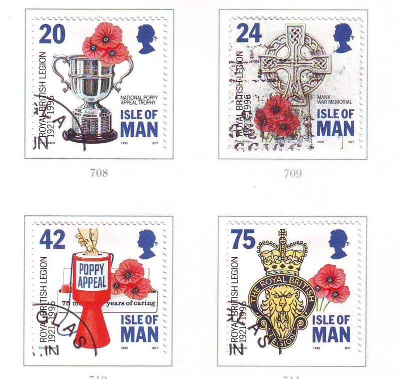 Isle of Man Sc 706-9 1996 British Legion stamp set used