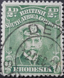 Rhodesia Admiral ½d with DETT (DC) postmark