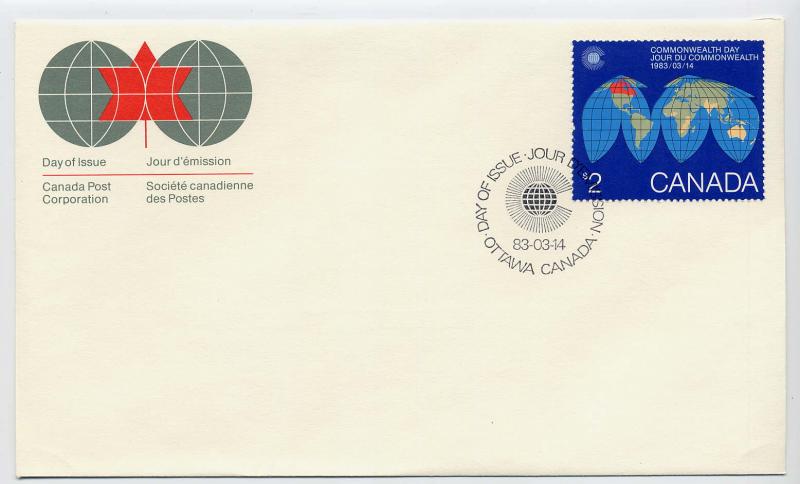 Canada First day cover #977, Map of the Earth