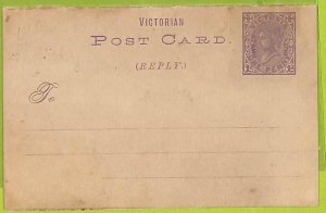 40212 - Australia VICTORIA - Postal History - Double STATIONERY CARD :  H&G  # 6
