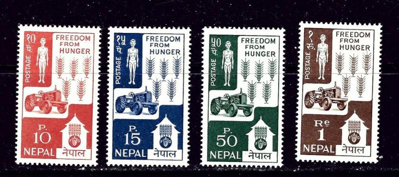 Nepal 159-62 MNH 1963 Freedom from Hunger set