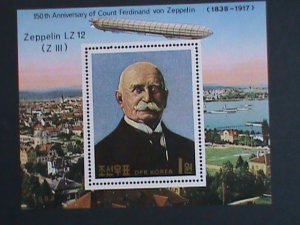 ​KOREA STAMP-1988-SC#2768  150TH ANNIV: BIRTH OF VON ZEPPELIN-MNH SHEET VF