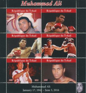 Muhammad Ali Stamps Chad 2021 MNH Boxing Sports Famous People 6v M/S