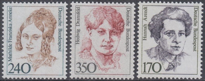 GERMANY Sc # 1489,92,94 INCPL MNH SET of 3 - FAMOUS GERMAN WOMEN