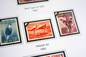 COLOR PRINTED CUBA AIRMAIL 1927-1980 STAMP ALBUM PAGES (56 illustrated pages)