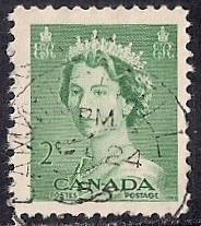 Canada #326 2 cent Queen Elizabeth 2, Green VF used