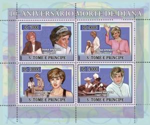 SAO TOME E PRINCIPE 2007 SHEET PRINCESS DIANA ROYALTY st7101a