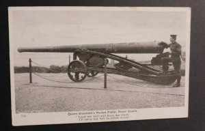 1908 Postcard Cover From Canterbury England Elizabeth Queen Pocket Pistol Cannon