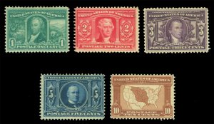 US 1904   Louisiana Purchase set   Scott # 323-327 ( Yvert # 159-162 ) mint MH