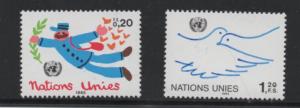 SCOTT#  133-134  singles     MNH   UN  GENEVA   1985