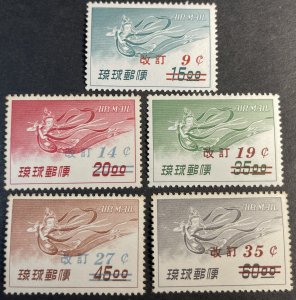RYUKYU ISLANDS # C14-C18-MINT/NEVER HINGED--COMPLETE SET--AIR-MAIL--1959