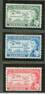 Barbados #248-250 Unused Single (Complete Set)