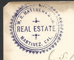 Doyle's_Stamps: Martinez, CAL to Austria Postal History Cover, Sct #223 pr