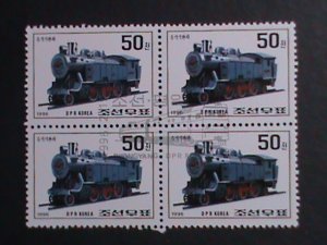 ​KOREA-1996-SC#3548 LOCOMOTIVE-ANTIQUE CLASSIC TRAIN - CTO BLOCK VERY FINE