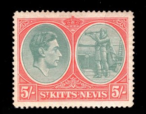 MOMEN: ST KITTS & NEVIS SG #77ac BREAK IN FRAME MINT OG H £800 LOT #67477*