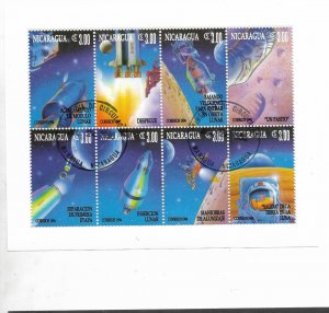 NICARAGUA 1994 SPACE 25TH ANNIV. FIRST MANNED MOON LANDING FIRST DAY CANCEL MS