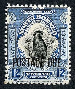 North Borneo SGD83 12c Post Due M/M Cat 75 Pounds