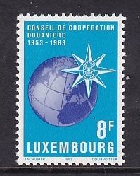Luxembourg   #686   MNH   1983  customs cooperation.  globe  CCC emblem
