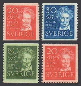 Sweden 404-407,MNH.Mi 346-348,348DD. August Strindberg,playwright,1949.