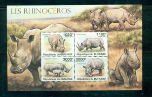 Burundi #835 (2011 Rhinoceros sheet) VFMNH CV $15.00