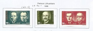 LITHUANIA - 1998 - Famous Lithuanians -  Perf 3v Set - M L H