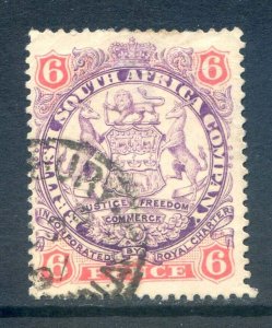 Rhodesia 6d Mauve 7 Pink SG33 Fine Used