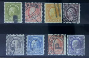 Scott #414-421 - Used - FW Lot - 1912-14