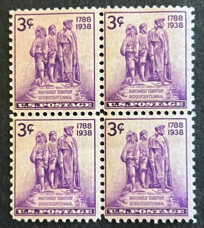 Scott#: 837 - Northwest Territory Sesquicentennial 1937 Block of 4 MNHOG -Lot 20