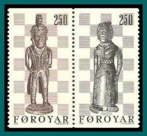 Faroe Islands 1983 Chess Pieces, MNH 93-94ab,SG81-SG82