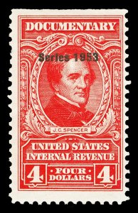 Scott R641 $4.00 1953 Dated Red Revenue Mint F-VF OG Cat $40