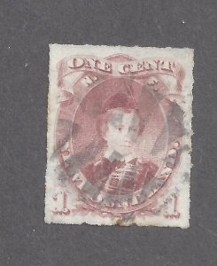 CANADA NEWFOUNDLAND # 37 VF USED 1c EDWARD PRINCE OF WALES BS26170