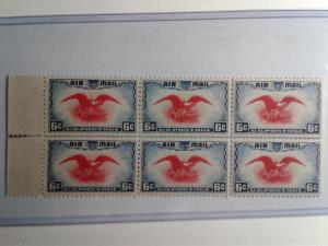 SCOTT # C 23  SIX CENT AIRMAIL BLOCK OF 6 W/ JOINT LINE !! GEM