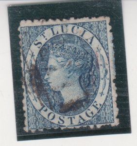 St. Lucia, Scott 3 5 (SG 7), used WMK CC small tear bottom left corner Cat $150.