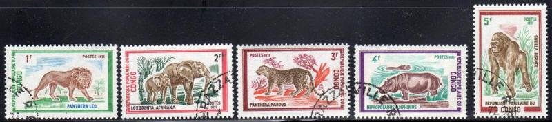 Congo (PR) 268-72 - cto-nh - African Animals ($1.05)