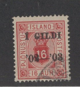 Iceland O28 F-VF Used w/Nielsen Cert. CV. $75 (JH 1/9) GP 