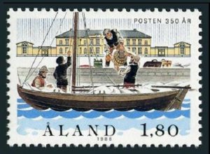 Finland-Aland 29,MNH.Michel 26. Postal service,350th Ann.1988.Sailboat.