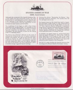 1998 Remember the Maine 100th Anniv. 32c Sc 3192 FDC on a PCS cachet info page