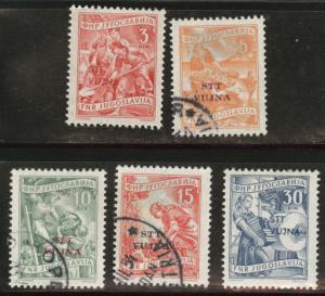 Yugoslavia Trieste Zone B Scott 70-74 mixed, used oily hinge