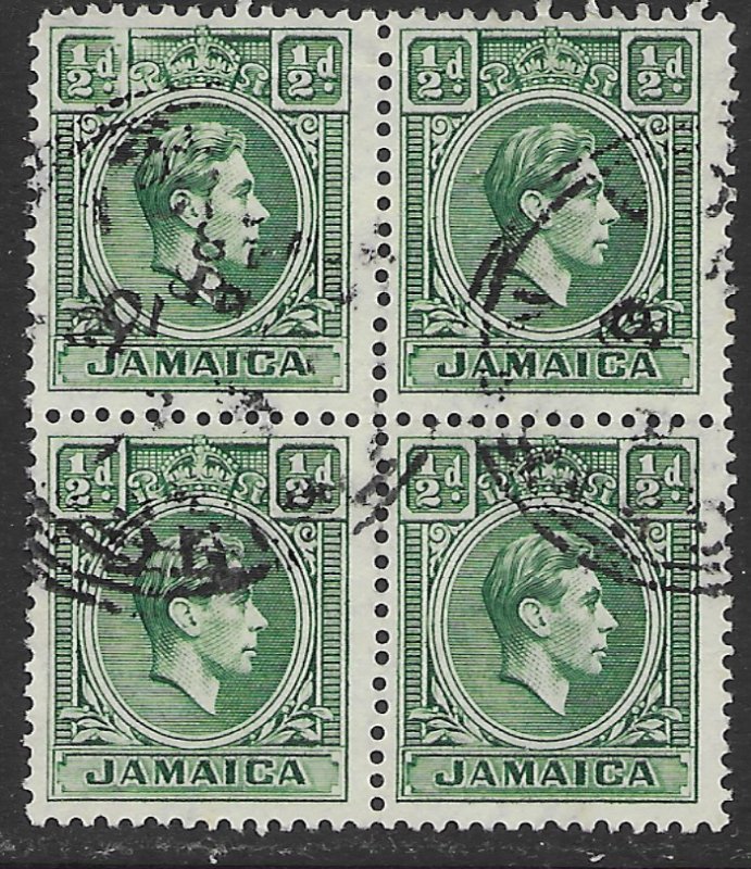 Jamaica #116 Used block.  King George VI