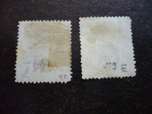 Stamps - Cuba - Scott# 118,119 - Used - e Surcharged and Overprinted