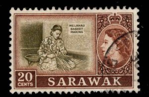 SARAWAK Scott 205 Used  QE2 stamp